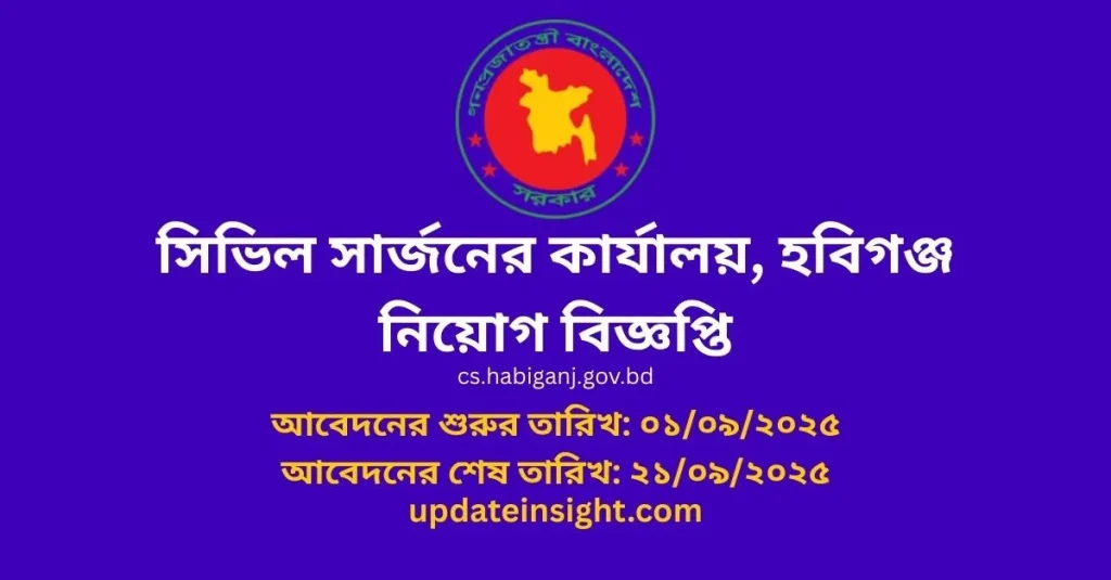 সিভিল সার্জনের কার্যালয়, হবিগঞ্জ নিয়োগ বিজ্ঞপ্তি