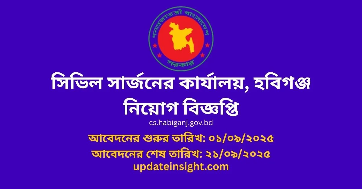 সিভিল সার্জনের কার্যালয়, হবিগঞ্জ নিয়োগ বিজ্ঞপ্তি