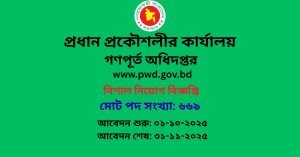 গণপূর্ত অধিদপ্তর নিয়োগ বিজ্ঞপ্তি